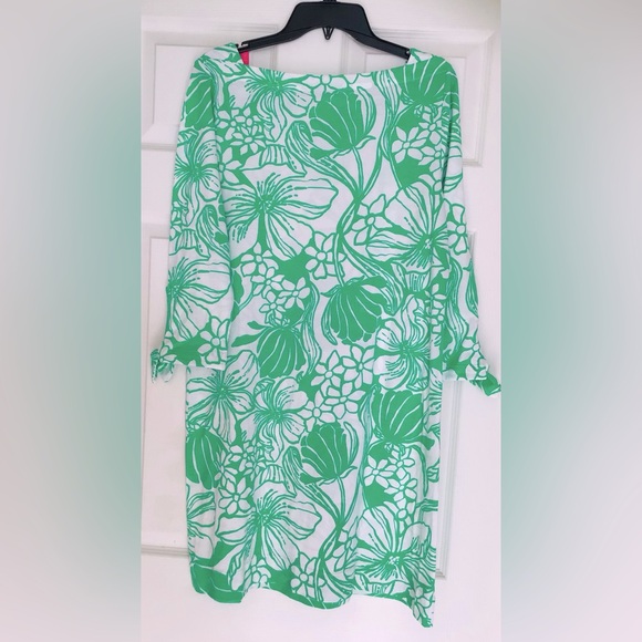 Lilly Pulitzer Dress Lidiya Boat Neck Spearmint Oversized Kiss My Tulips - Picture 4 of 12